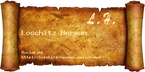 Loschitz Herman névjegykártya